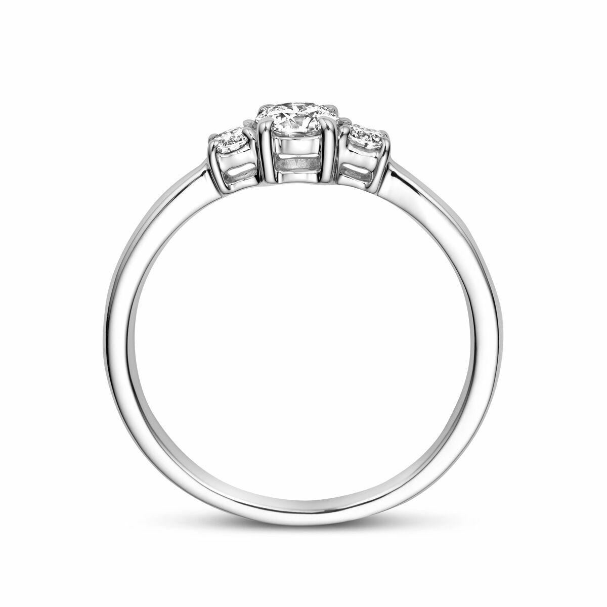 ring trilogie lab grown diamant 0.46ct h si 14K witgoud