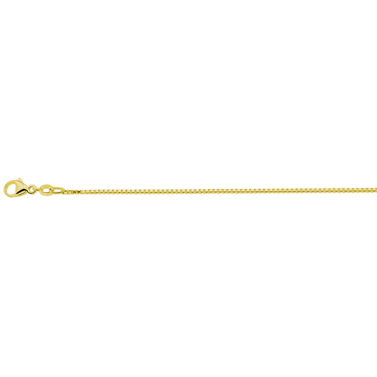 Collier van 3 micron zilver verguld in geel met een venetiaanse schakel van 1,1 mm, lengte 41 + 4 cm.