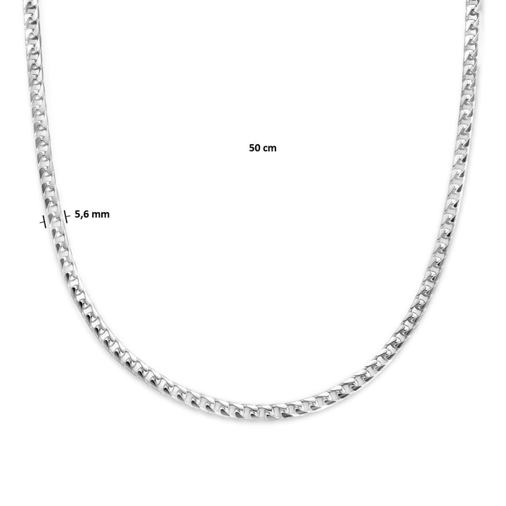 Silver chain men - necklace cut gourmette 5.6 mm
