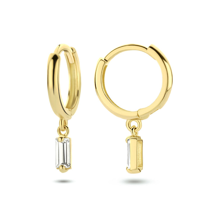 drop earrings zirconia 14K yellow gold