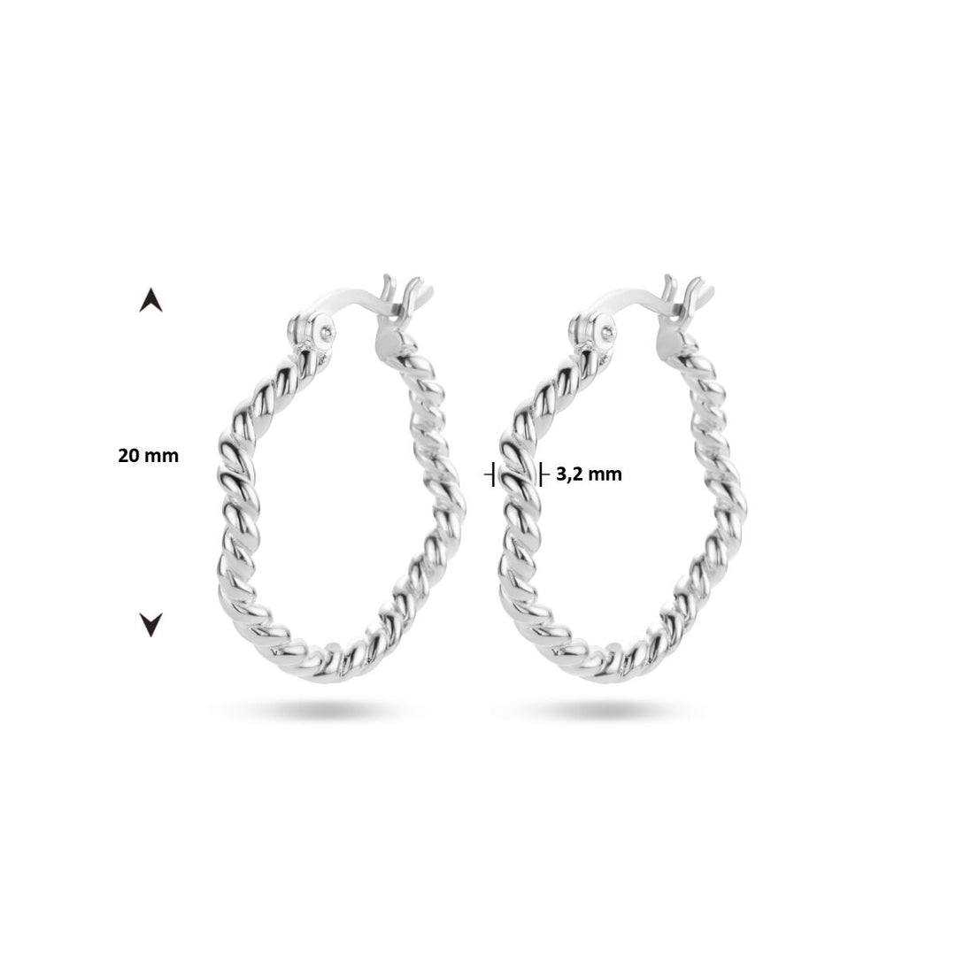 oorringen gedraaid zilver gerhodineerd