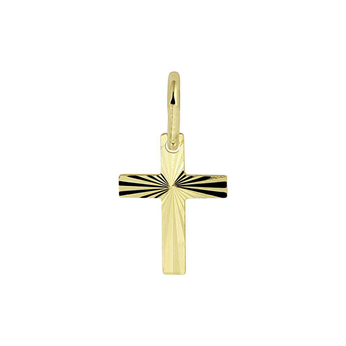 hanger kruis massief 14K geelgoud