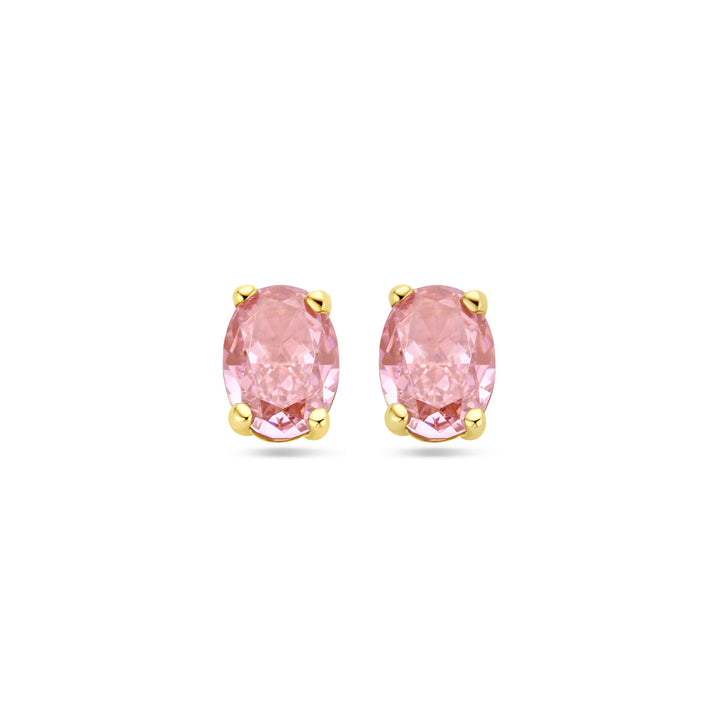 ear studs padparadscha zirconia 14K yellow gold