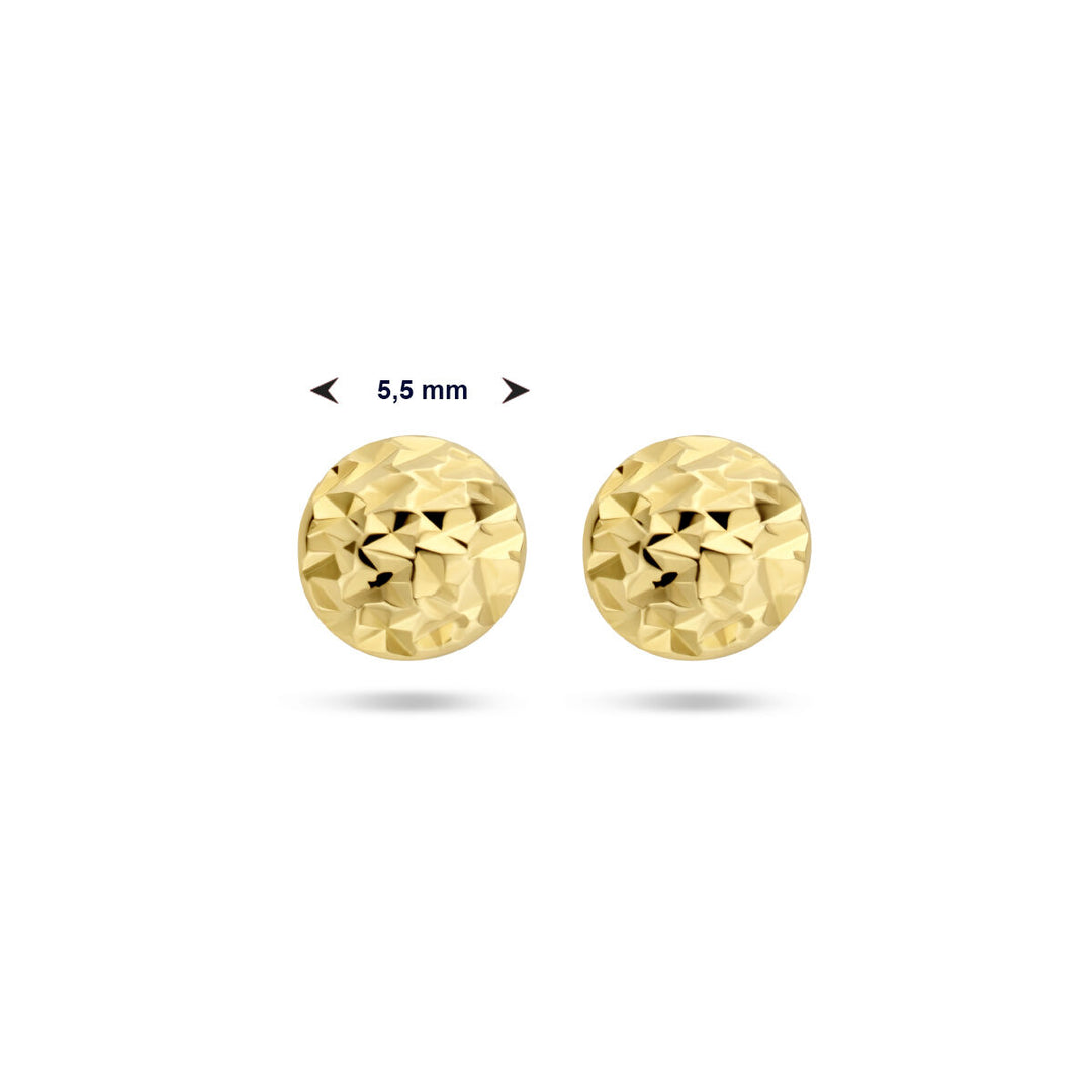 ear studs diamond-plated 14K yellow gold