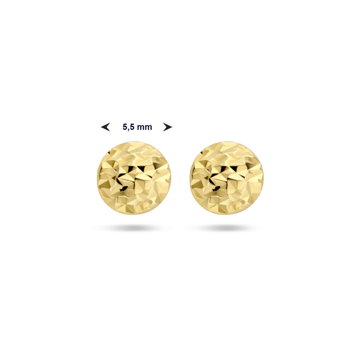 ear studs diamond-plated 14K yellow gold