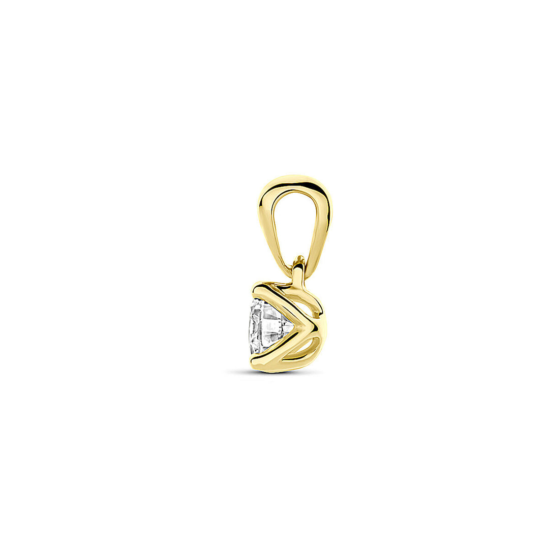 hanger lab grown diamant 0.25ct h si 9,5 mm 14K geelgoud