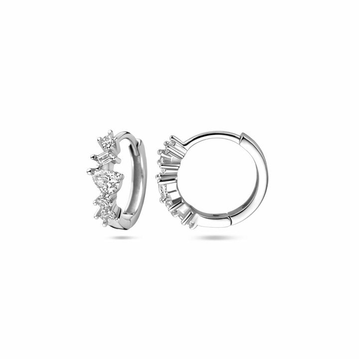 klapoorringen zirkonia 13 mm zilver gerhodineerd