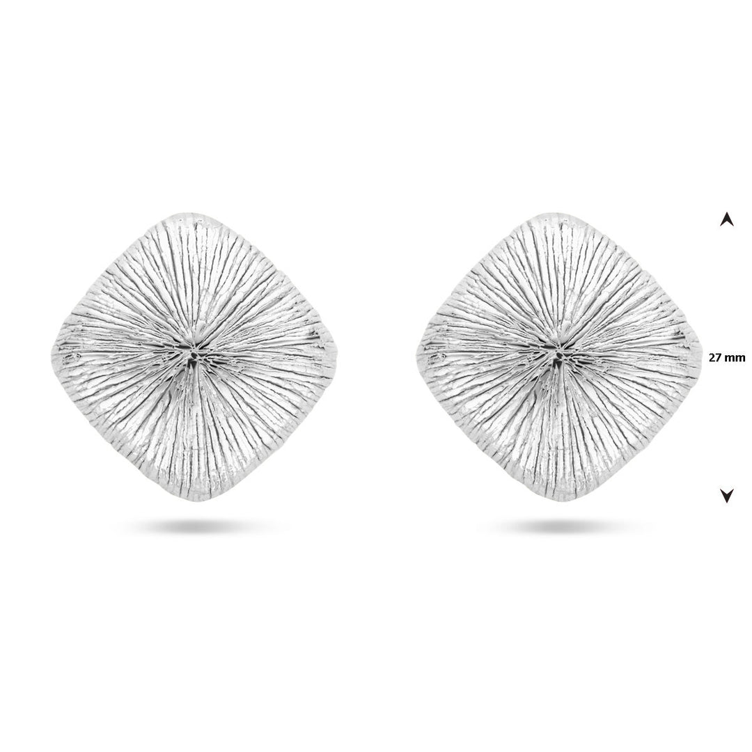 oorknoppen  27 mm zilver gerhodineerd