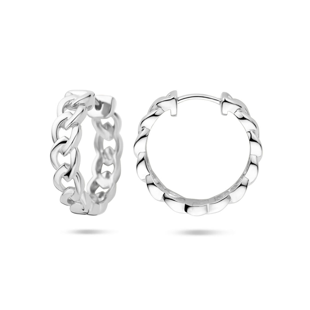 klapoorringen schakelmotief 18mm zilver gerhodineerd