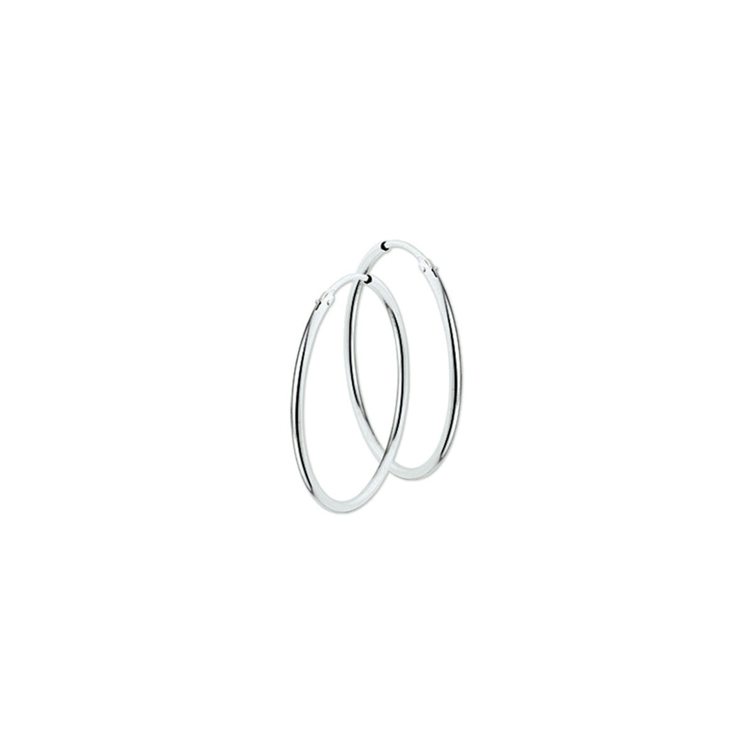 earrings 1.3 mm round tube 14K white gold