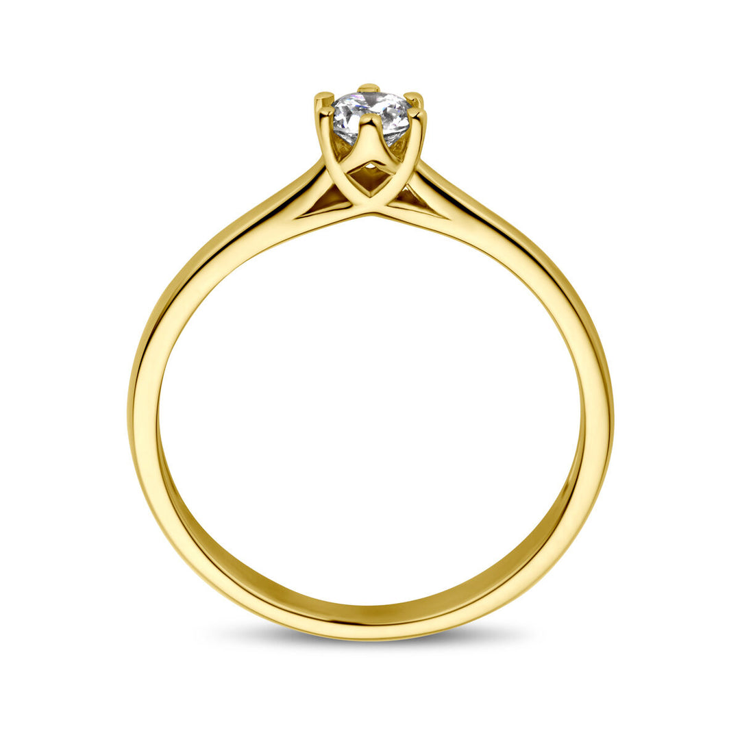 Verlobungsring Diamant 0,20 ct H SI 14K Gelbgold