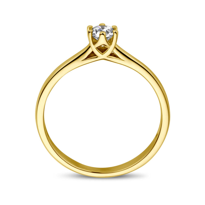 Verlobungsring Diamant 0,20 ct H SI 14K Gelbgold