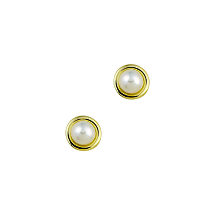 pearl ear studs 14K yellow gold