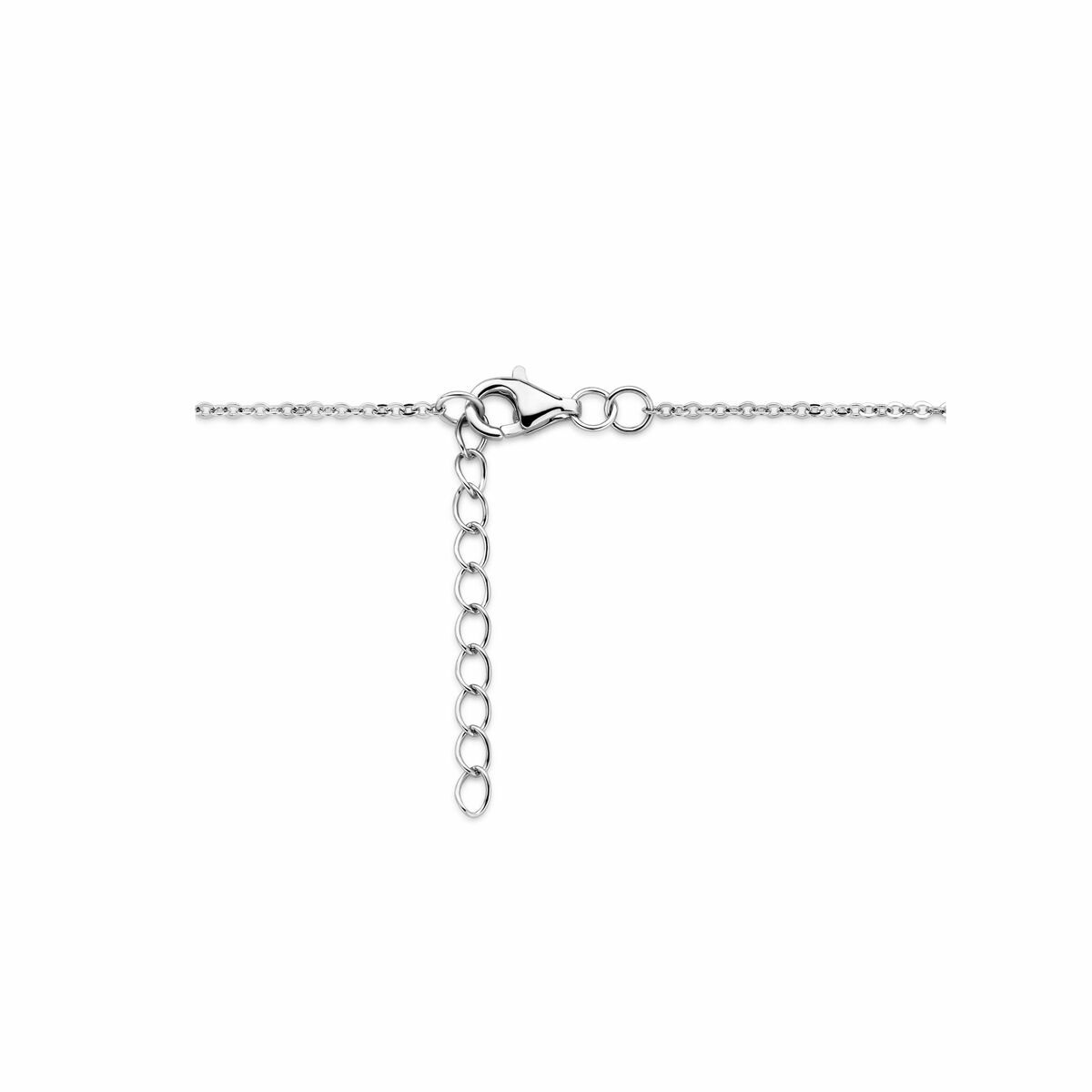 collier zirkonia 41,5 + 3 cm zilver gerhodineerd