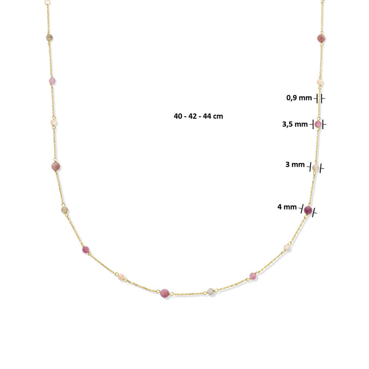 necklace tourmaline 40 - 42 - 44 cm 14K yellow gold