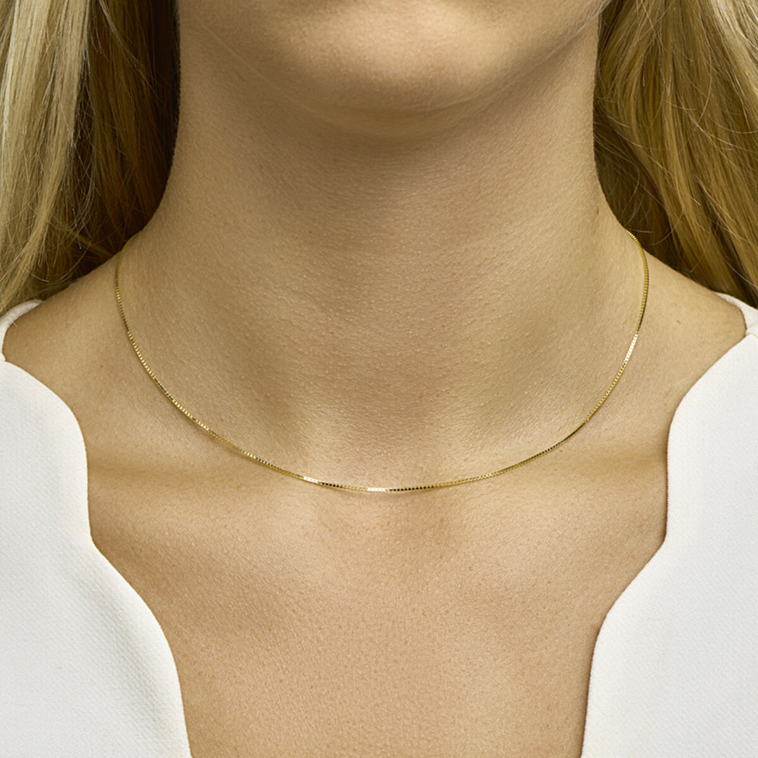 Venezianische Halskette 0,7 mm 14K Gelbgold