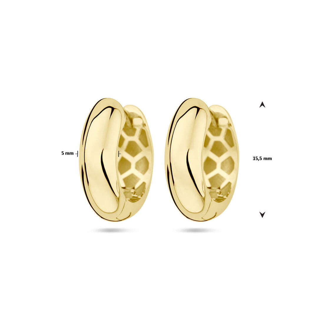 drop earrings 5.0 mm semicircular tube 14K yellow gold