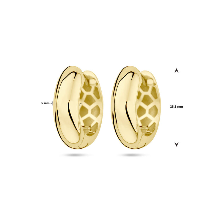 drop earrings 5.0 mm semicircular tube 14K yellow gold