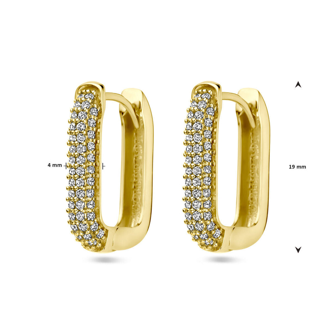 klapoorringen zirkonia 19 mm 14K geelgoud