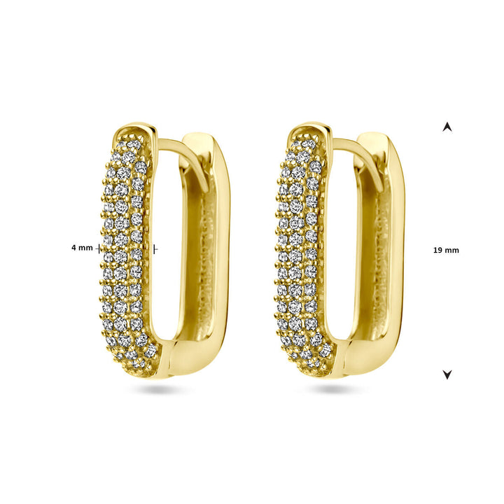 klapoorringen zirkonia 19 mm 14K geelgoud