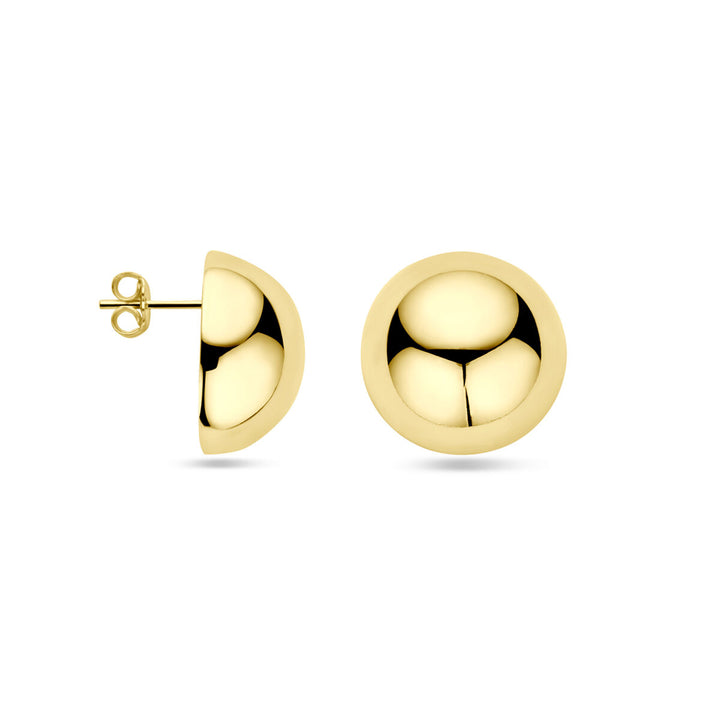 oorknoppen half-bol 1 micron zilver verguld (geel)