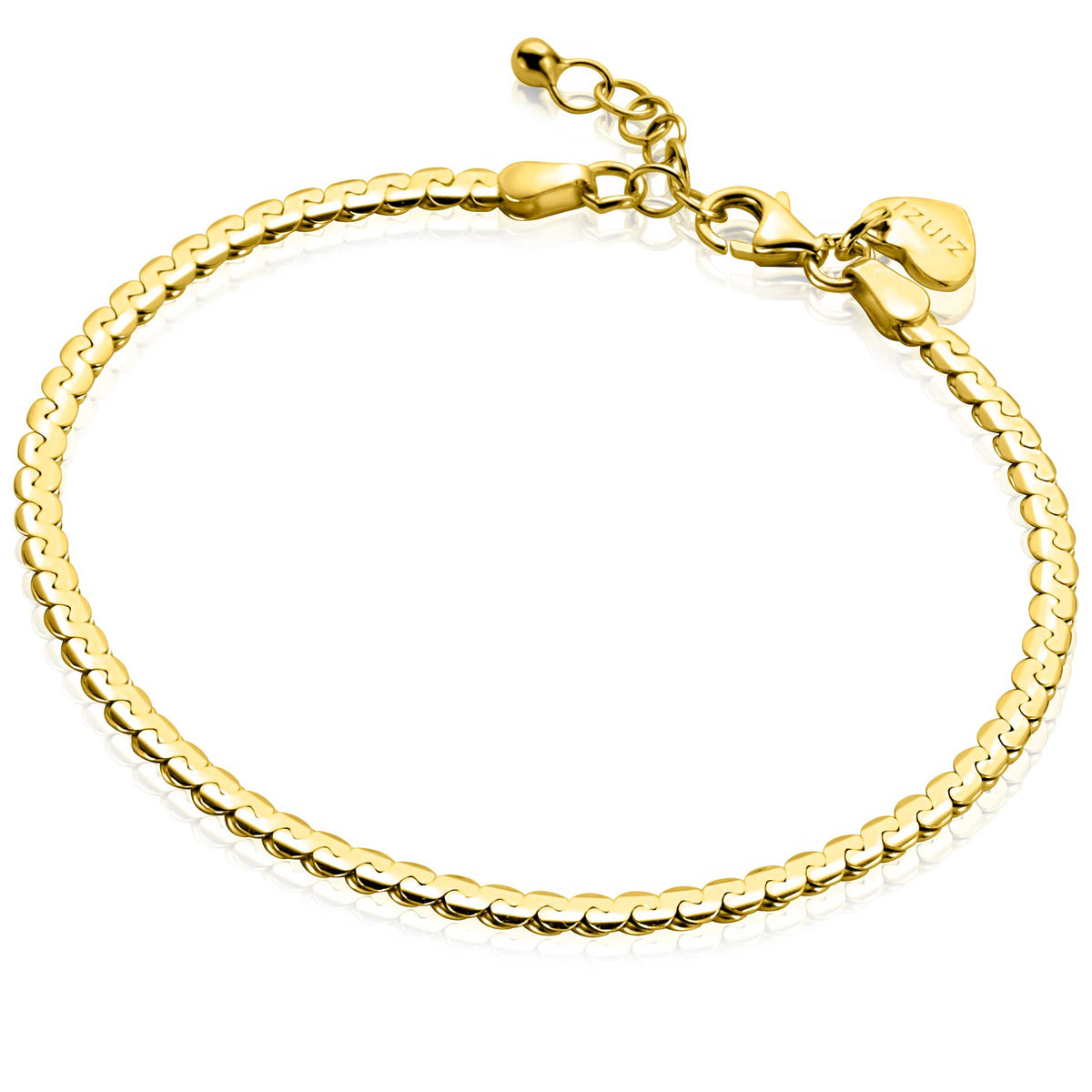 Zilveren armband met een schakelontwerp en een verstelbare sluiting van 18 tot 21 cm.