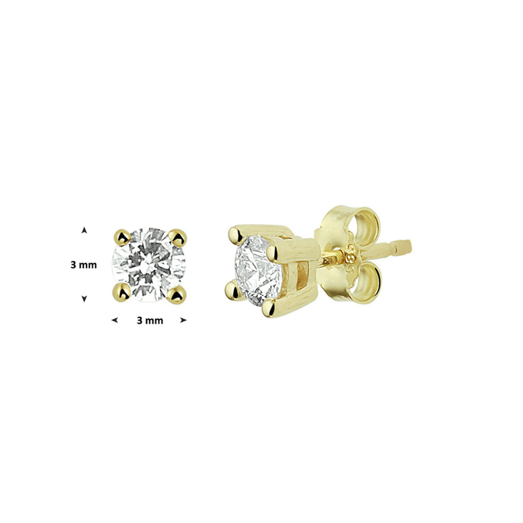 ear studs diamond 0.14ct (2x0.07ct) h si 14K yellow gold