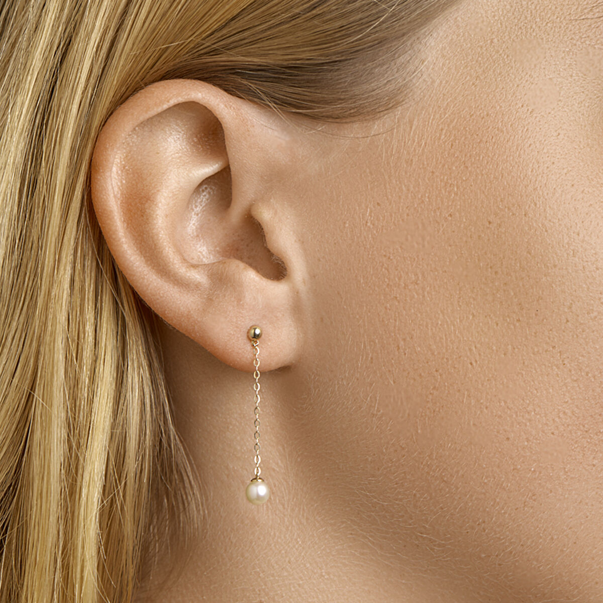 pearl earrings 14K yellow gold