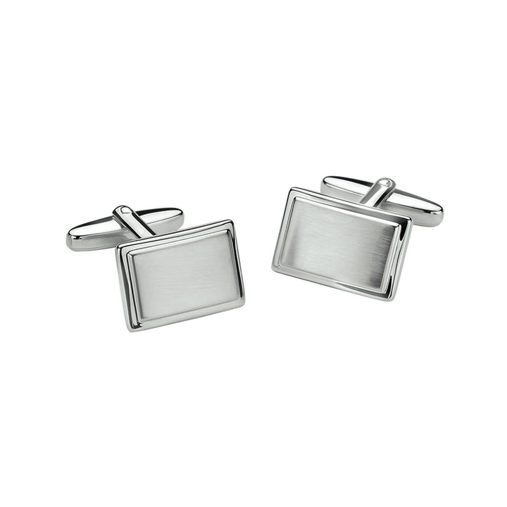 cufflinks polished/matte silver rhodium plated