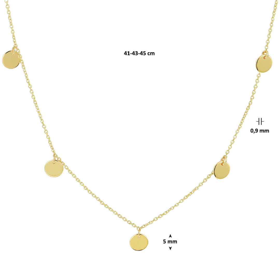 necklace circles 41 - 43 - 45 cm 14K yellow gold
