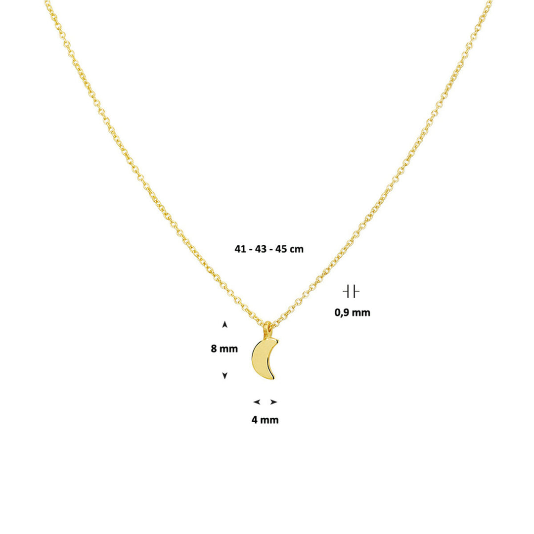 necklace moon 41 - 43 - 45 cm 14K yellow gold