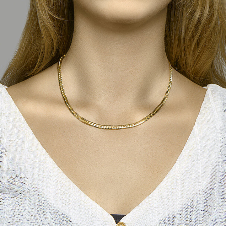 necklace gourmette 4.7 mm 45 cm Zilgold (yellow gold with silver core)