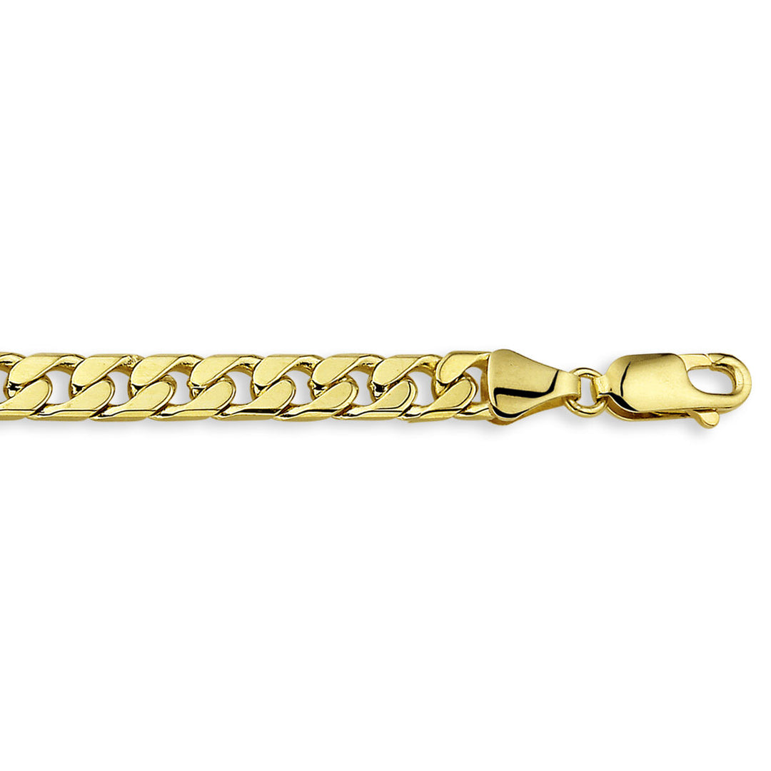 Gold bracelet men's cut gourmette 5.1 mm solid 14K