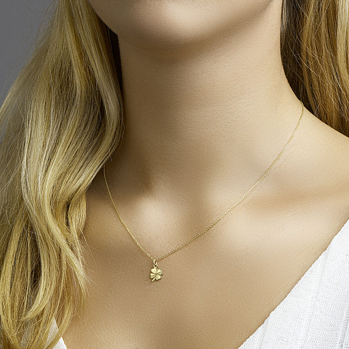 necklace clover 41 + 4 cm 14K yellow gold