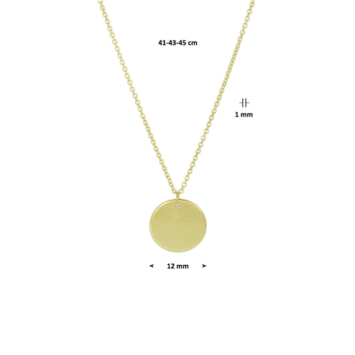 engraving necklace round 41 - 43 - 45 cm 14K yellow gold