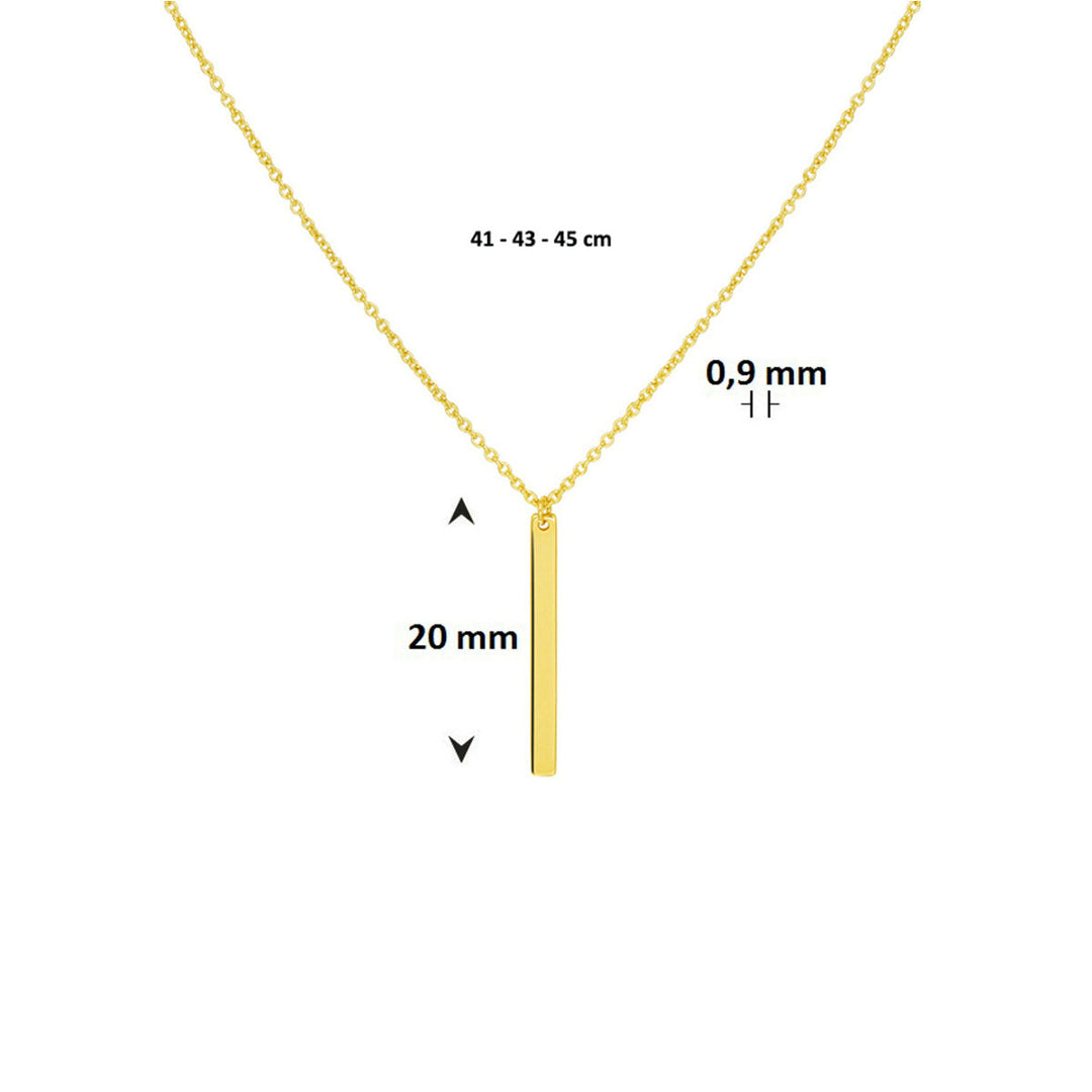 necklace bar 41 - 43 - 45 cm 14K yellow gold