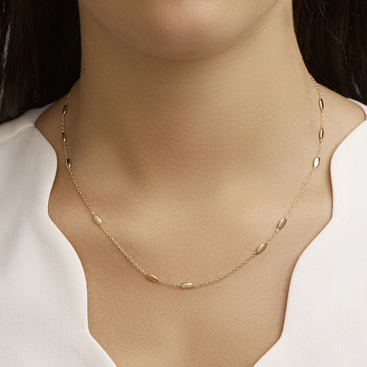 Gold ladies necklace ovals 14K