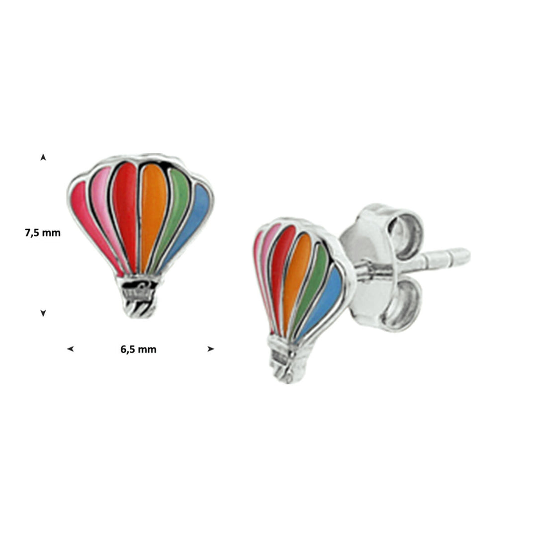 air balloon ear studs silver rhodium plated