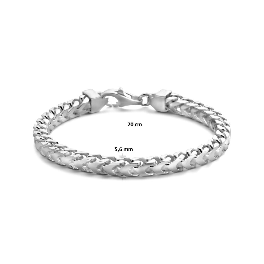 Silver bracelet men's cut gourmette 5.6 mm