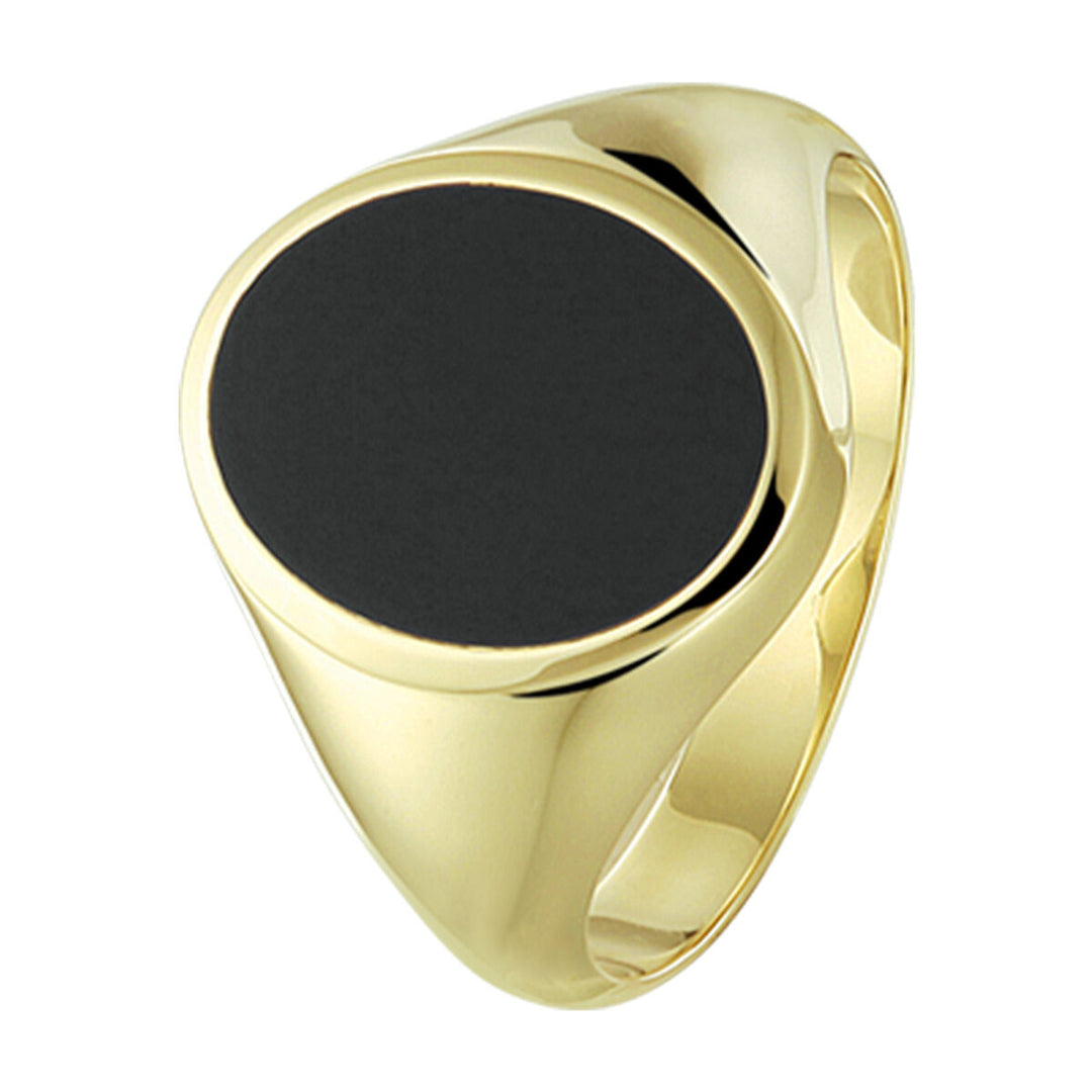 signet ring solid onyx 14K yellow gold