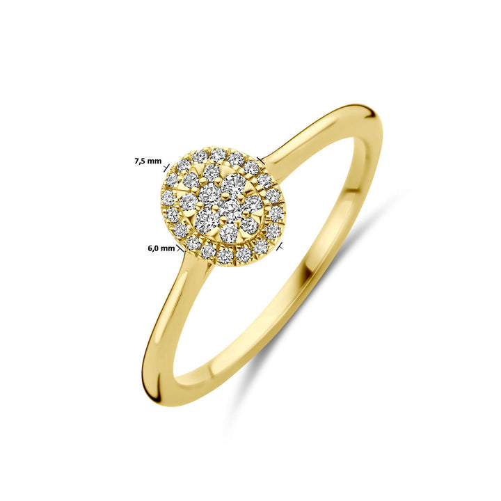 ring diamant 0.13ct h si 14K geelgoud