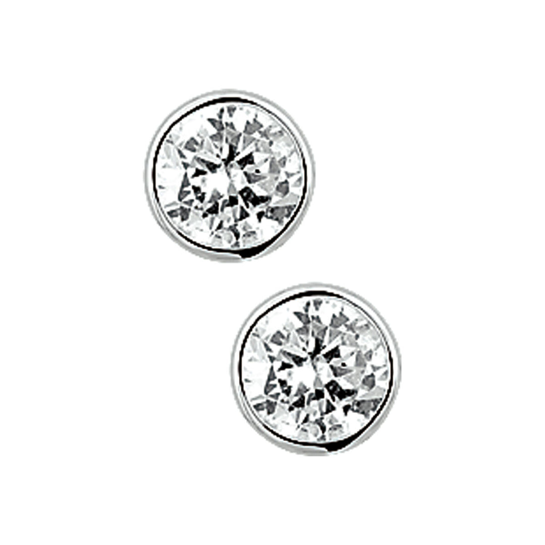 ear studs zirconia silver white