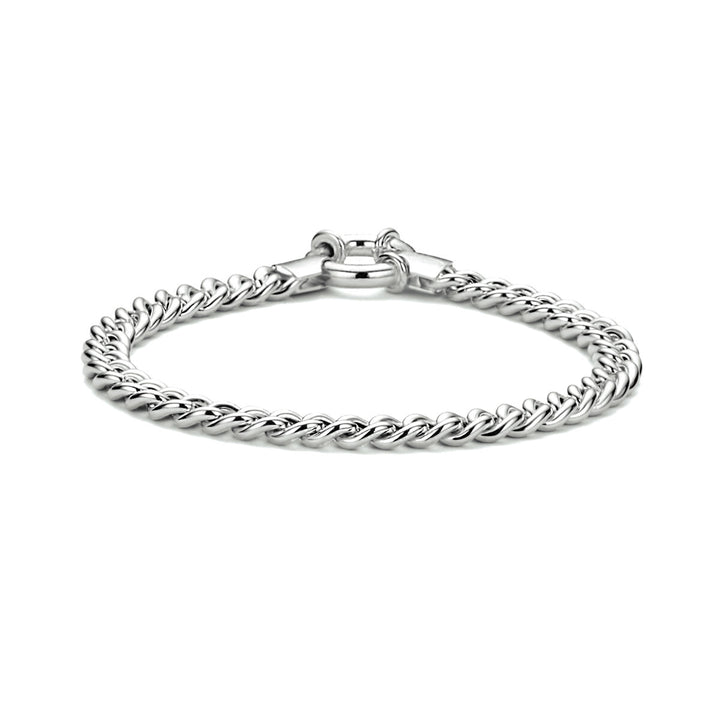 armband gourmette 5,8 mm 19 cm met groot springslot zilver gerhodineerd