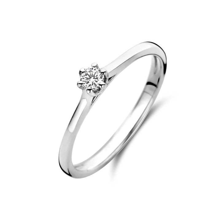 engagement ring diamond 0.10ct h si 14K white gold