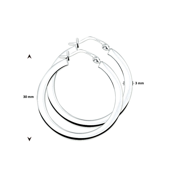 Ohrringe 3,0 mm Vierkantrohr silberweiß