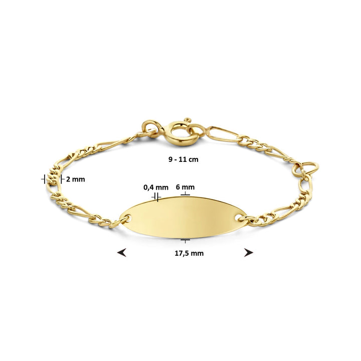 Baby bracelet gold plate 6.0 mm 9K