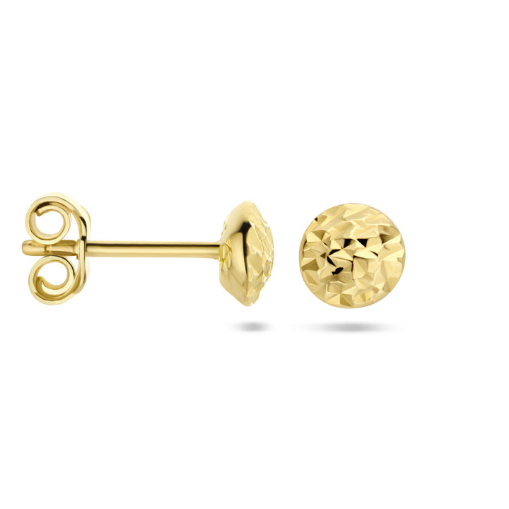 ear studs diamond-plated 14K yellow gold