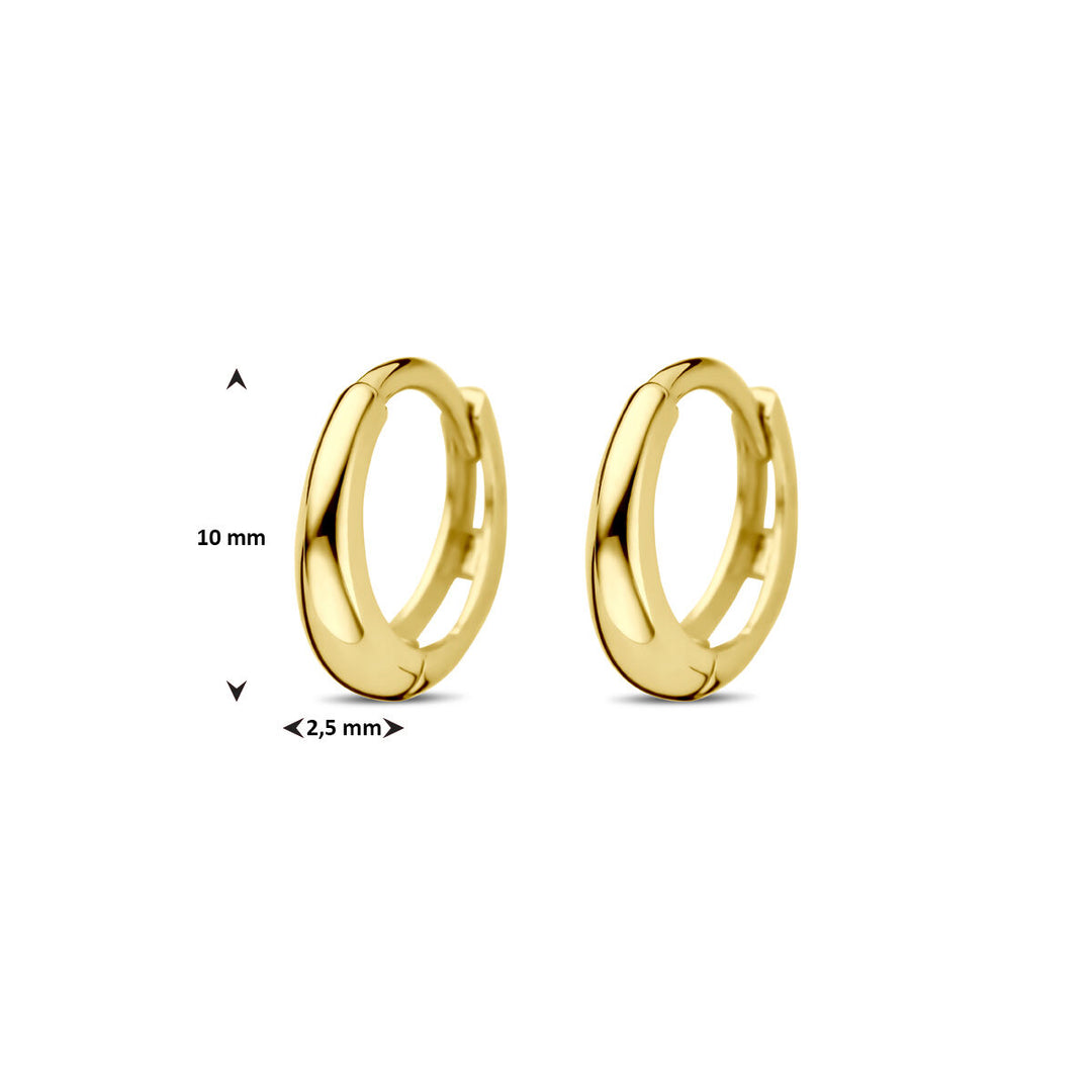 klapoorringen 10 mm 14K geelgoud