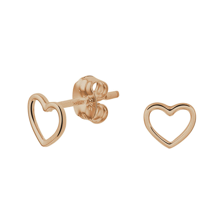 ear studs heart 14K rose gold