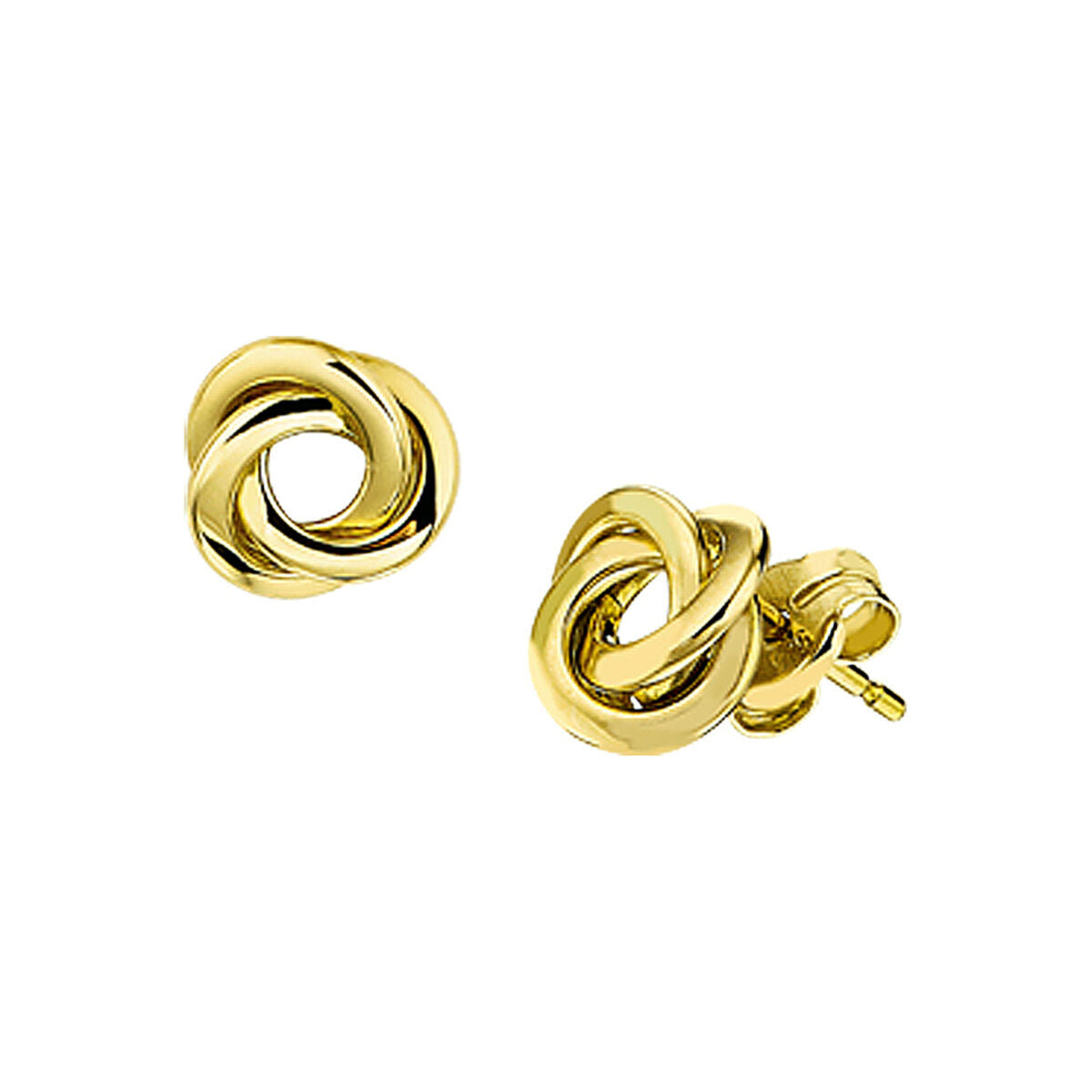stud earrings button 14K yellow gold